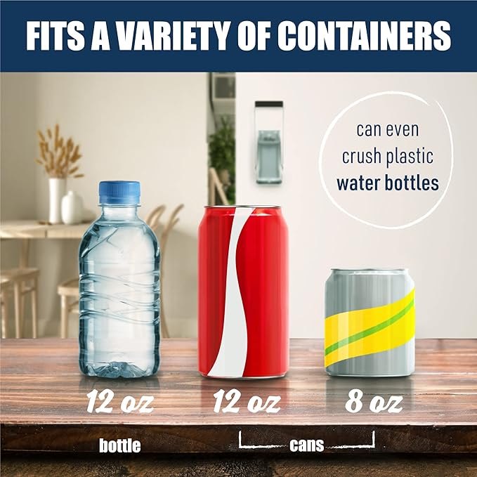 Mckay 12 Oz. Metal Can Crusher, Can Crusher Wall Mounted, Can Crushers for Recycling Wall-Mounted Smasher for Aluminum Seltzer, Soda, Beer Cans and Bottles, Gadgets for Home - Grey
