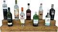 Tiered Bottle Shelf | 2 Tier Liquor Bottle Display | Bar Organization | Display Shelf | Wine Shelf | Bar Display | Kitchen Counter Shelf (30", Early American)