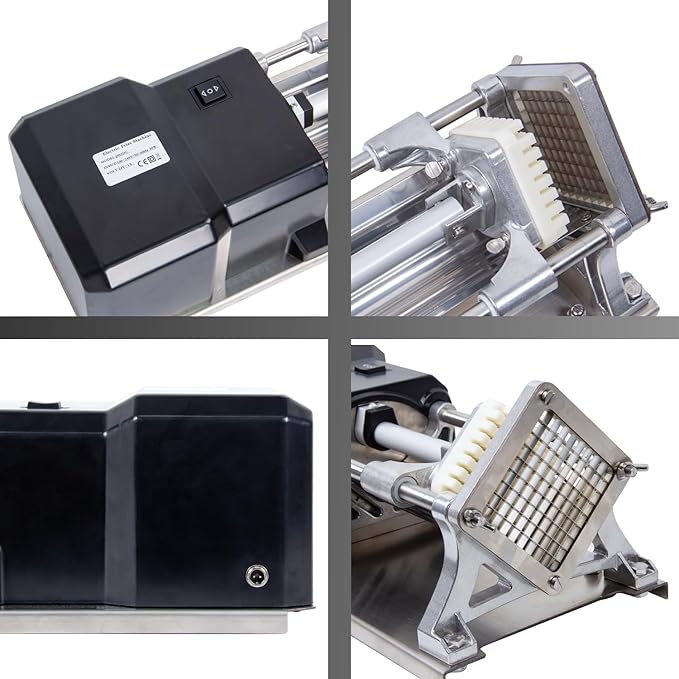 Electric Commercial French Fry Cutter Machine With 3 Size Stainless Steel Replaceable Blades Professional Potato Chipper Blades Dicer For Potatoes And Vegetables