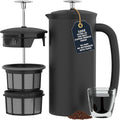 ESPRO P7 French Press Stainless Steel 304 – Patented Double Walled Micro-Filter Insulated French Press Coffee Maker, Grit-Free Brew - Heat Resistant BPA Free Coffee Maker - Matte Black (32oz)
