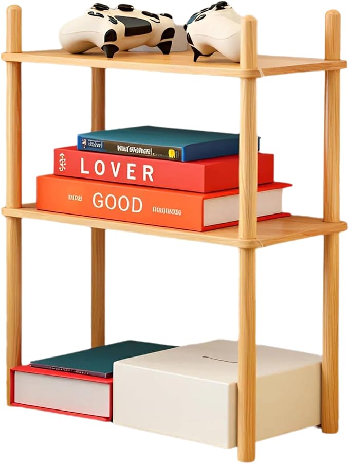 Expandable Bamboo Desktop Organizer Shelf Kitchen Cabinet and Counter Riser Display Shelf for Top of Desk Home Office Bathroom Coffee Table Display Stand- Useful Home & Housewarming Gift