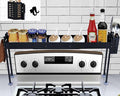 Over Stove Spice Shelf for Kitchen Spice Rack Organizer with Extra Black Basket and Hooks Great for Stove Top Shelf