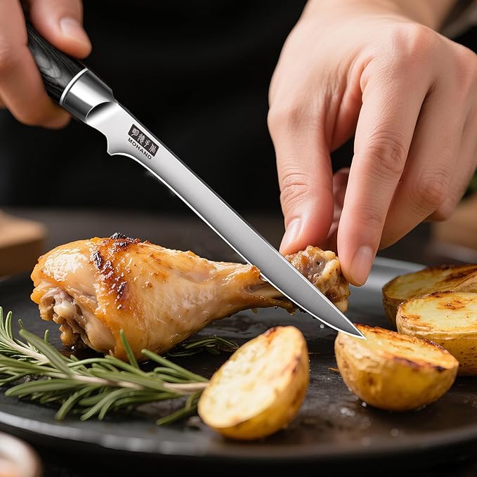 MDHAND Knife Set, 7PCS Professional Japanese Kitchen Knife Set, High Carbon Stainless Steel Chef Knife Sets - Pakkawood Handle for Professional Chef, Camping, Cooking, Dishwasher Safe, Elegant Box