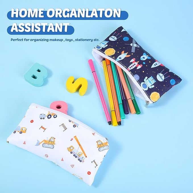 Chumia 6 Pcs Reusable Snack Bags Christmas Gifts Food Safety Washable Snack Bags Lunch with Zipper Portable Sandwich Bag Food Storage Pouch Double Layer(Stylish,6.9 x 3.7 Inches)