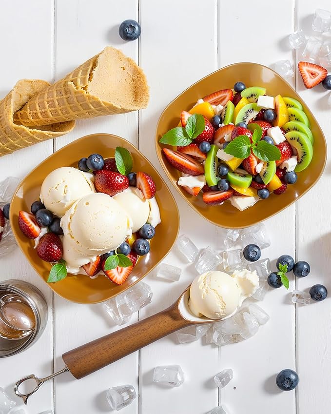 bUCLA 50Pack Gold Plastic Serving Bowls - 16oz Disposable Serving Bowls for Party Dessert/Ice Cream/Salsa/Snack