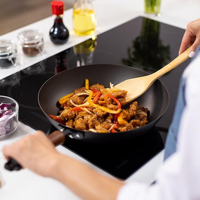 JOYCE CHEN Classic Series 12-Inch Preseasoned Carbon Steel Stir Fry Pan
