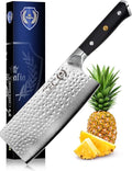 Regalia Chinese Meat Cleaver Butcher Knife 7 inch: Heavy Duty Professional Japanese AUS-10 67-Layer Damascus Steel Ultra Sharp Blade Vegetable Chopper w/G-10 Ergonomic handle Knives
