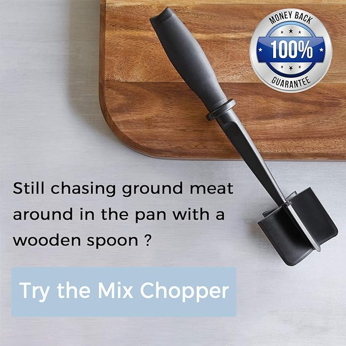 2 Pack Meat Chopper, 5 Curve Blades Ground Beef Masher, Heat Resistant Meat Masher Tool for Hamburger Meat, Ground Beef, Turkey and More, Nylon Hamburger Chopper Utensil Non-scratch Utensils