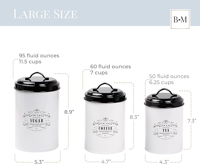Baie Maison White Farmhouse Bread Box & Canister Set (Bread Box & Canister Set)