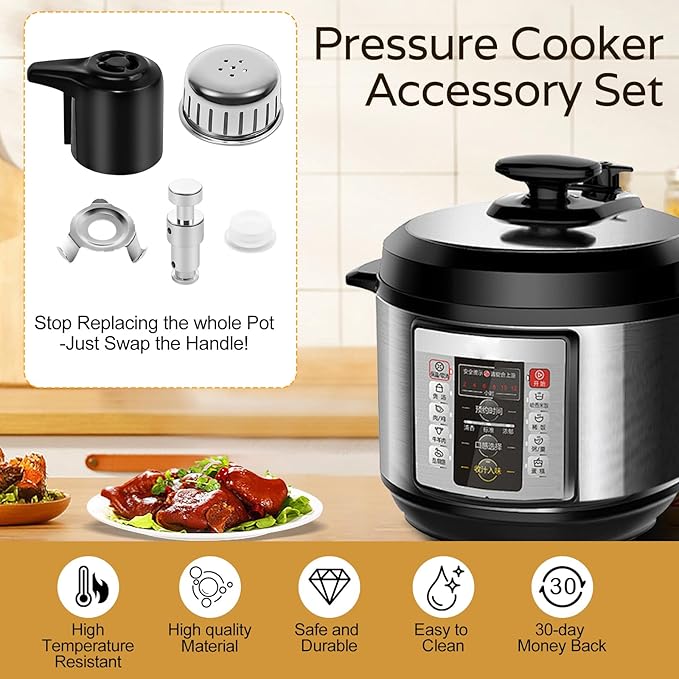 Pressure Cooker Steam Release Valve Replacement Kit - With Float Valve and Silicone Anti-Block Cover for Instant Pot 3/5/6/8 Qt Models