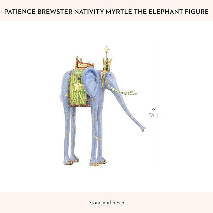 MACKENZIE-CHILDS Patience Brewster Nativity Figurine, Christmas Nativity Home Decor, Myrtle the Elephant