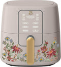 Beautiful 6 Qt Air Fryer with TurboCrisp Technology, AllGood Ceramic Nonstick Coating - Roast, Reheat and dehydrator, kitchen appliances by Drew Barrymore (Wildflower Porcini Taupe)