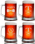 Personalized Groomsmen Gift, 17oz Beer Glass with Handle, Custom Beer Mug Best Man with Etched Name, Engraved Gifts for Wedding Favors, Best Man Proposal Gifts, Bachelor Party
