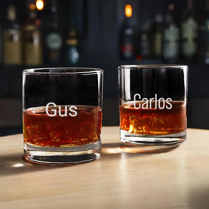 Lifetime Creations Engraved Personalized Name Whiskey Glass 10.5 oz - Old Fashioned Rocks Glass with Name, Monogrammed Scotch Glass Groomsmen Gift, Dishwasher Safe, Made in USA