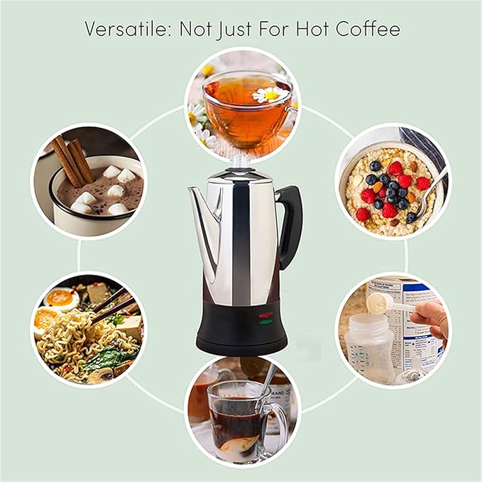 SOTECH Percolator Coffee Pot Electric Maker with Cool Touch Handle, Clear Brew Progress Knob(12 Cup)