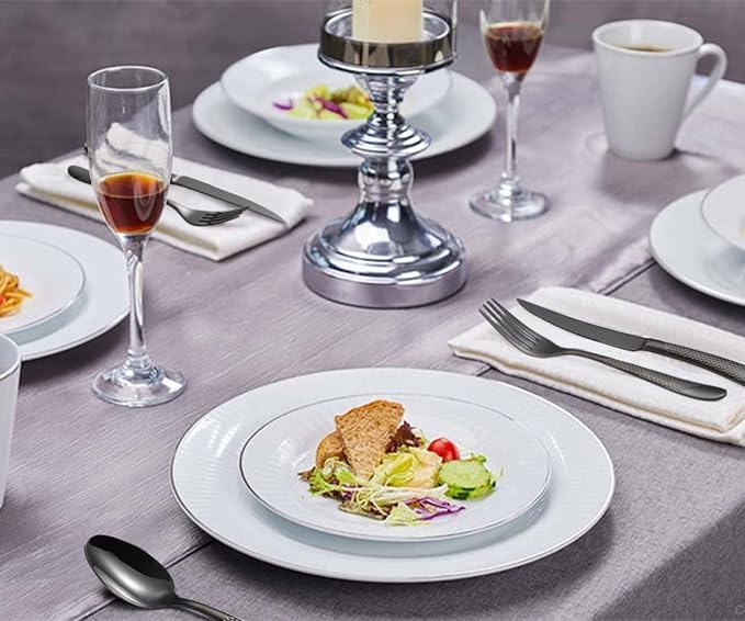 Black Silverware Set 20-Piece Stainless Steel Flatware Set for 4 Including Fork Spoon and Knife Kitchen Cutlery Utensils Set for Home Restaurant Hotel