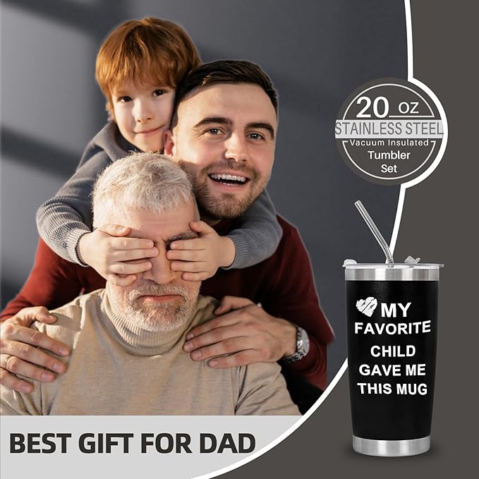 Best Mom Ever, Best Dad Ever Tumbler Cup, Father's Day Gifts for Dad Men, Mother's Day Gift for Mom Women from Daughter Son, Gifts for Grandpa Husband Wife Uncle- Tumbler 20 OZ