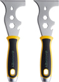 Voomey 12-In-1 Putty knife, Paint Scraper Tool, Stainless Steel Paint Scraper, 2 packs, Metal Scraper for Cleaning Paint Rollers, Hammers, Removing Wall Cracks