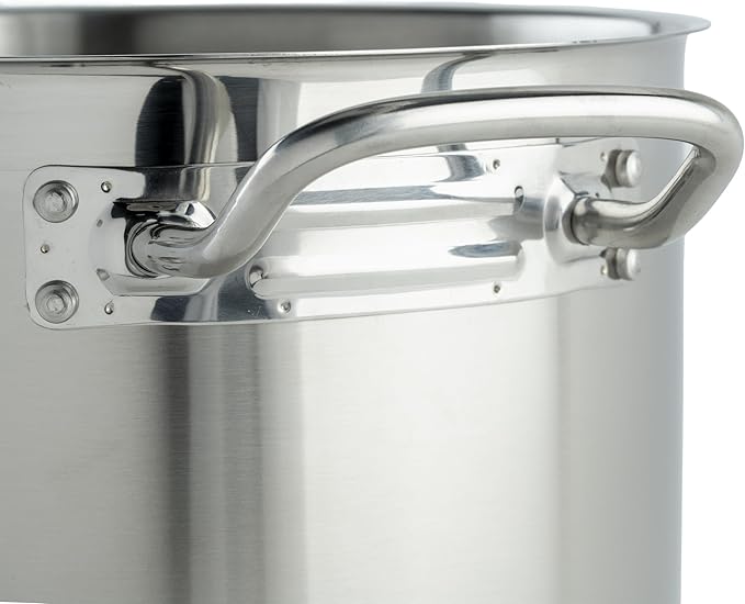 Winco Heavy-Duty Stainless Steel Stock Pot with Cover, 8 Quart
