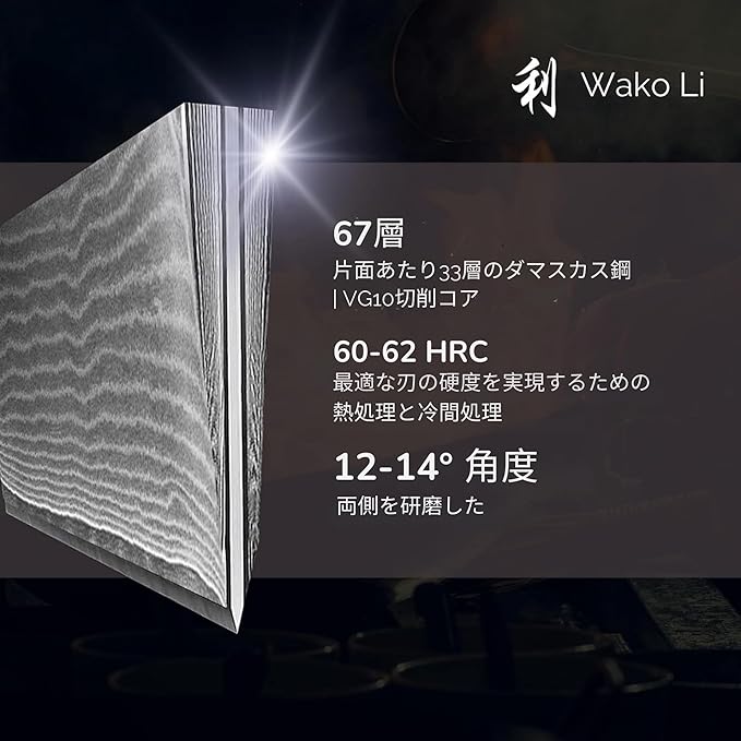 Wakoli EDIB 2-Piece Damascus Kitchen Knife Set – Santoku & Small Santoku with VG10 Core made of 67-Layer Damascus Steel Blades – Professional Chef Knives with Ergonomic Pakkawood Handles in Gift Box