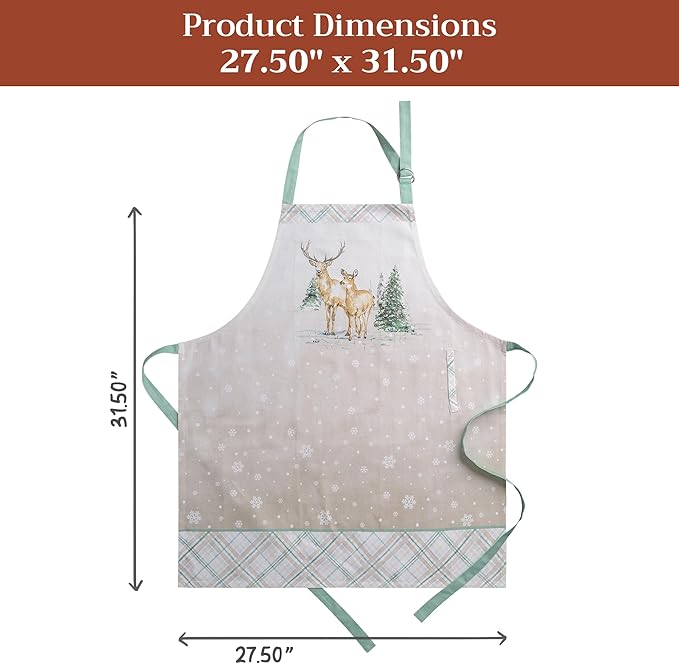 Maison d' Hermine 100% Cotton Apron for women with Pocket Kitchen Chef Apron for Men Cooking Gardening Server Waitress