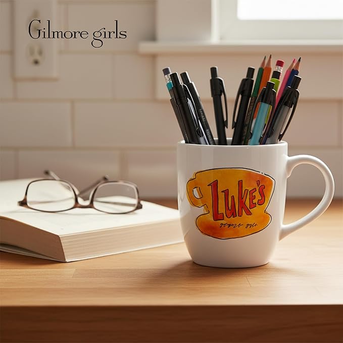 Silver Buffalo Gilmore Girls Luke's Diner Logo Ceramic Coffee Mug, 18 Ounces