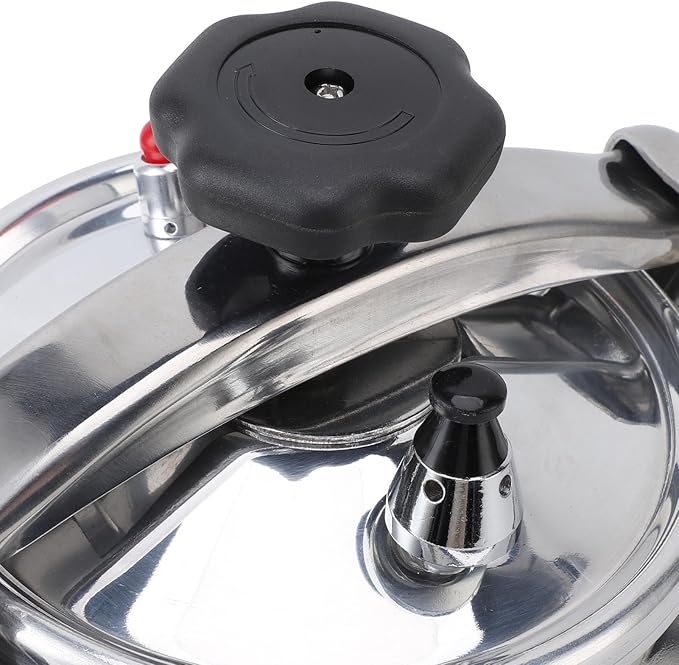Stainless Steel Pressure Cooker,Universal Compound Bottom Presure Cooker with Safety Valves for Gas Cooktops Flat Top Cooktops Induction Cooktops (4L)
