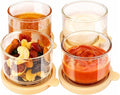 Salad Dressing Container To Go, 2.7 oz Glass Small Condiment Container with Lids, Dipping Sauce Cups for Lunch Box, Leakproof Reusable Sauce Containers, Salad Jars Meal Prep (2.7oz×4pcs)