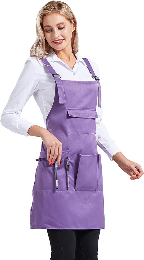 Nanxson Adjustable Women Bib Apron Multi Function Professional Salon Stylist Work Apron with Tool Pockets CF3010