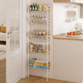 bukfen Behind The Door Organizers,5-Tier Narrow Bathroom Kitchen Shelf,Kitchen Corner Shelf Stand,Wall Storage,Spice Racks,Book Shelf,Behind The Door Storage,Multi Functional Shelf for Home,1 Pack