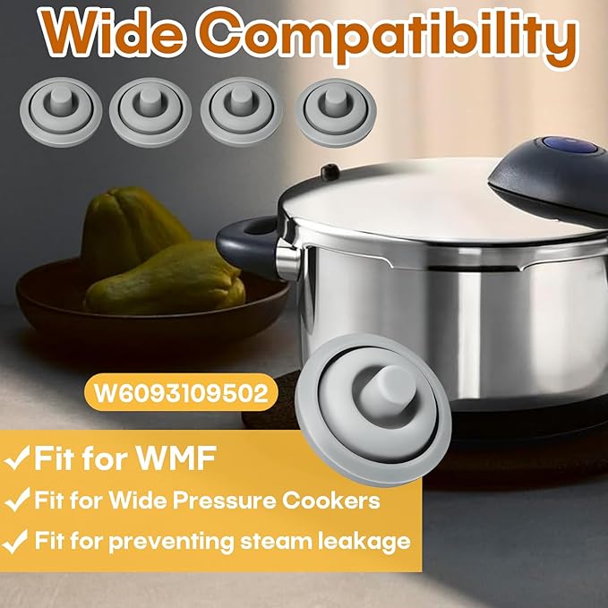 4 Pack W6093109502 Pressure Indicator Pin Gasket, Replacement for WMF Perfect Plus Pressure Cooker, Food-Grade Silicone