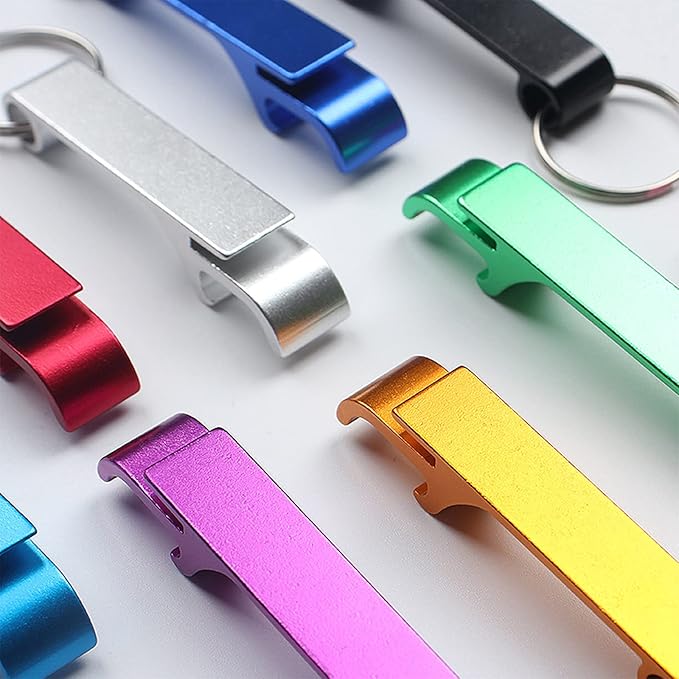 Bottle Opener Keychain Bulk 20 Multicolor Aluminum Can Beer Opener Ring Gift for Party Favor Wedding Favor Bartender Groomsmen Fathers Day