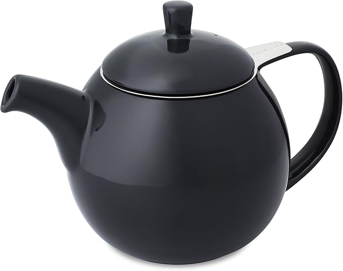 FORLIFE Curve Teapot with Infuser, 24-Ounce, Black Graphite