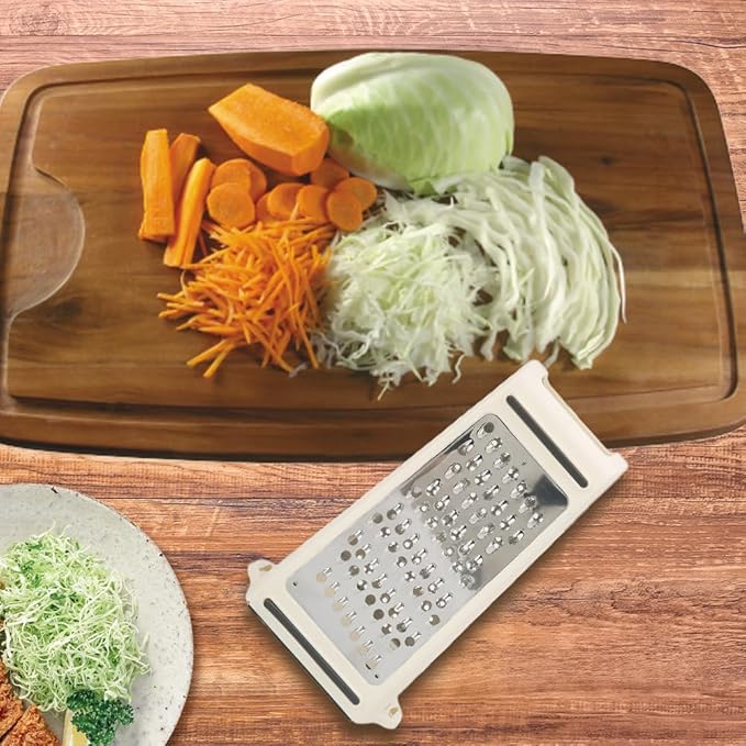 Cheese Grader, Grater with Container Box Shredder Lemon Zester Graters for Kitchen Stainless Steel Food Ginger Potato Vegetables Peeler Prep Solutions by 2 Way Grate and Measure