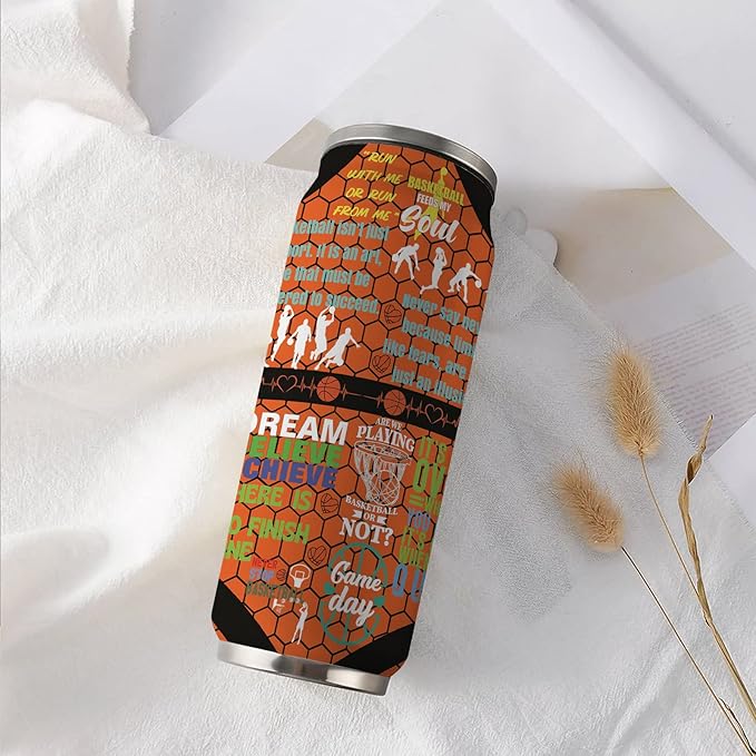Basketball Tumbler Gifts for Women, Men - Basket Ball Gift for Woman - Christmas, Birthday Gift for Basket Ball Lovers-Basketballs Gifts for Women Girls Friends Sisters Players 17 Oz