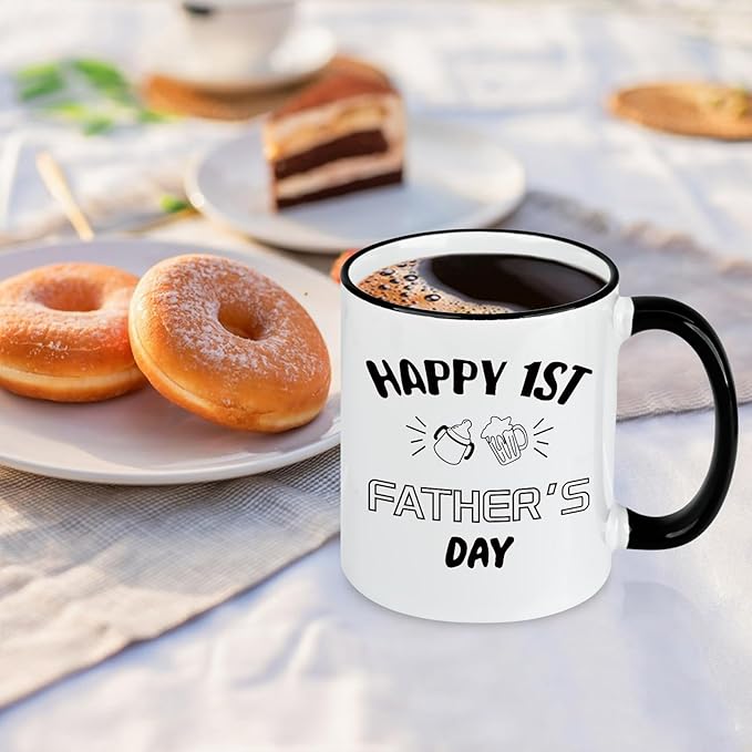First Time Dad Gifts, New Dad Gifts, Happy 1st Father's Day Coffee Mug, First Fathers Day Gift for New Father, Fathers Christmas Gift for Papa, 11Oz