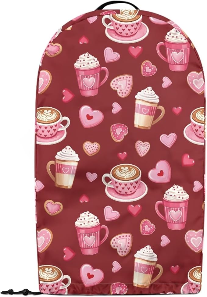 Romantic Kitchen Blender Dust Cover Red Food Processor Heat Dust Protection with Top Handle, Easy to Clean Small Appliance Coffee Maker Juicer Cover