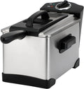 2 L / 2.1 Qt Stainless Steel Immersion Electric Deep Fryer 1400 W - Drip-Hook Basket - Precise Temperature Control - Lid w. Viewing Window - Odor Filter by TheDisplayGuys