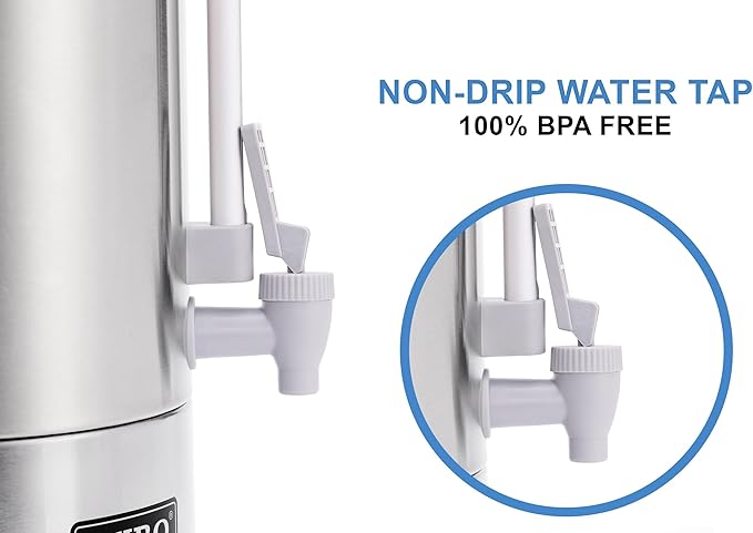 SYBO Commercial Grade Stainless Steel Percolate Coffee Maker Hot Water Urn for Catering, 50-Cup 8 L, Grey