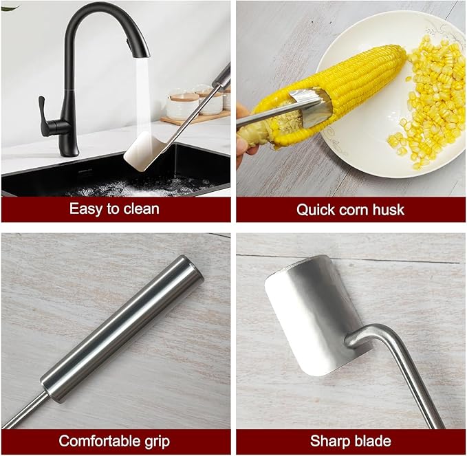 corn peeler, corn on the cob remover, quick and safe, suitable for restaurant chefs, home kitchens, outdoor dining enthusiasts (2 Pcs)