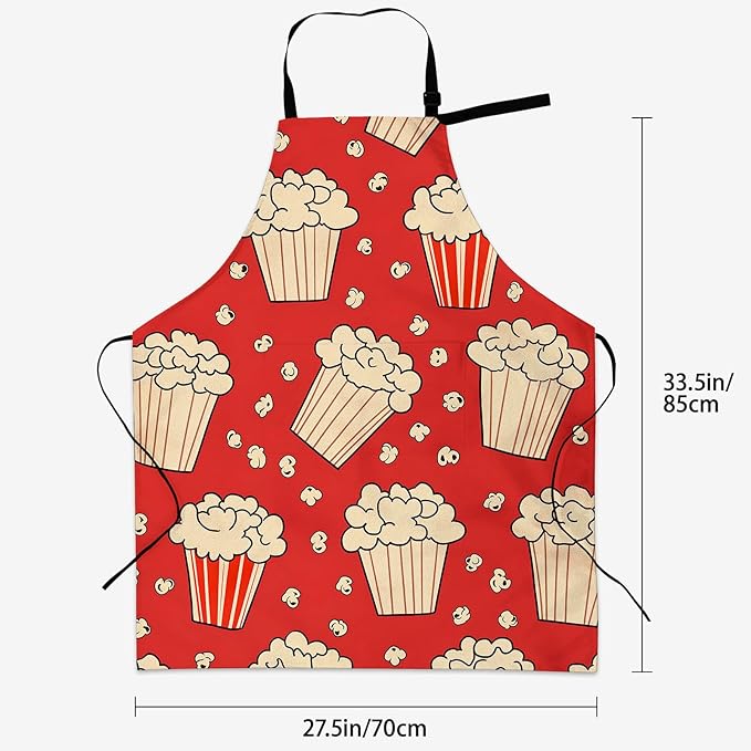 Colorful Pug Apron for Women Men 28x33in, Kitchen Chef Aprons with 2 Pockets, Polyester, Pug Dog Apron