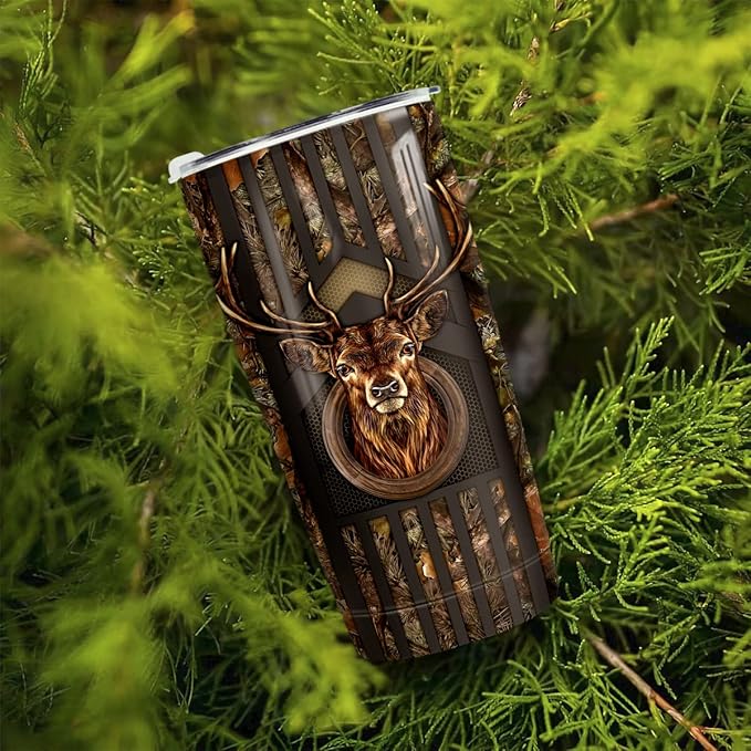winorax Deer Hunting Tumbler 20oz Hunter Gifts For Men Hunters Double Wall Vacuum Thermos Insulated Tumblers Travel Coffee Mug Cup With Lid Cups Gift For Men Women Dad Papa