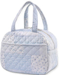 Quilted Lunch Box for Women,Cute Blue Patchwork Lunch Bags for Work, School,Office,Picnic,Travel(green blue pin)