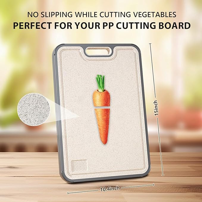 FIRE HIVE Kitchen Universal High Strength Pure Titanium & Platycodon PP Material Double sided cutting board,Suitable for non-toxic cutting boards with juice troughs for home and kitchen use