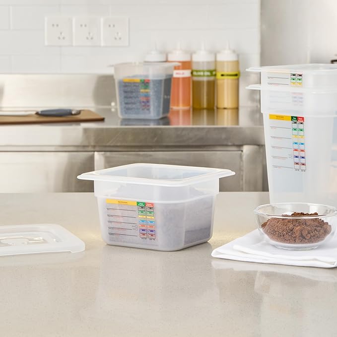 Restaurantware Food Storage Container 1 Pack of 6.8 x 4.2 x 3.9 Inches Plastic Stackable Storage Box White Reusable Label Container Dishwasher Safe For Restaurants And Kitchens