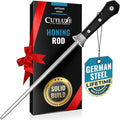 Cutluxe Honing Rod, Knife Sharpener Rod – 10" Honing Steel – Ergonomic Handle Design, Grilling Gifts for Men – Artisan Series