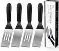 Small Spatula Professional Mini Serving Spatula, 4 Pieces Stainless Steel Metal Spatulas Set, Cutter and Serve Turner for Kitchen, Flipping or Cooking for Brownie, Cookie, Lasagna, Pancakes or Cake