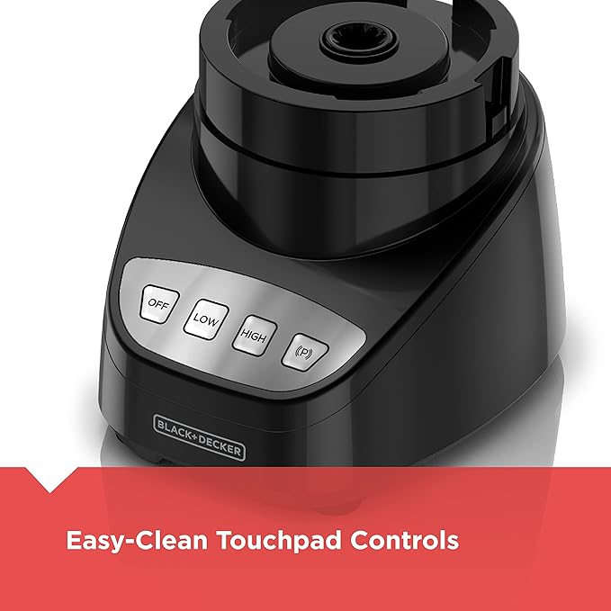 BLACK+DECKER 8-Cup Food Processor, Easy Assembly, Stainless Steel S-Blade, Shred, Slice, Chop, Puree, 450W Motor