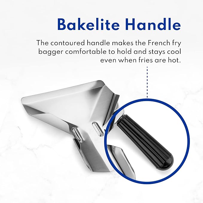 New Star Foodservice 42344 Stainless Steel Commercial French Fry Bagger with Left Handle
