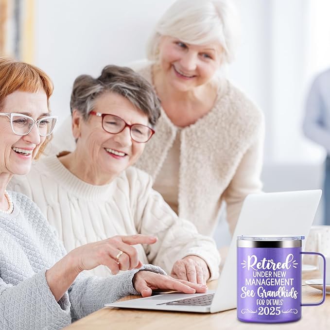 Retirement Gifts for Woman 2025, Funny RetirementCoffee Mugs Gift for Grandma, Retired Presents from Grandkids, Womens 12oz Retirement Mug